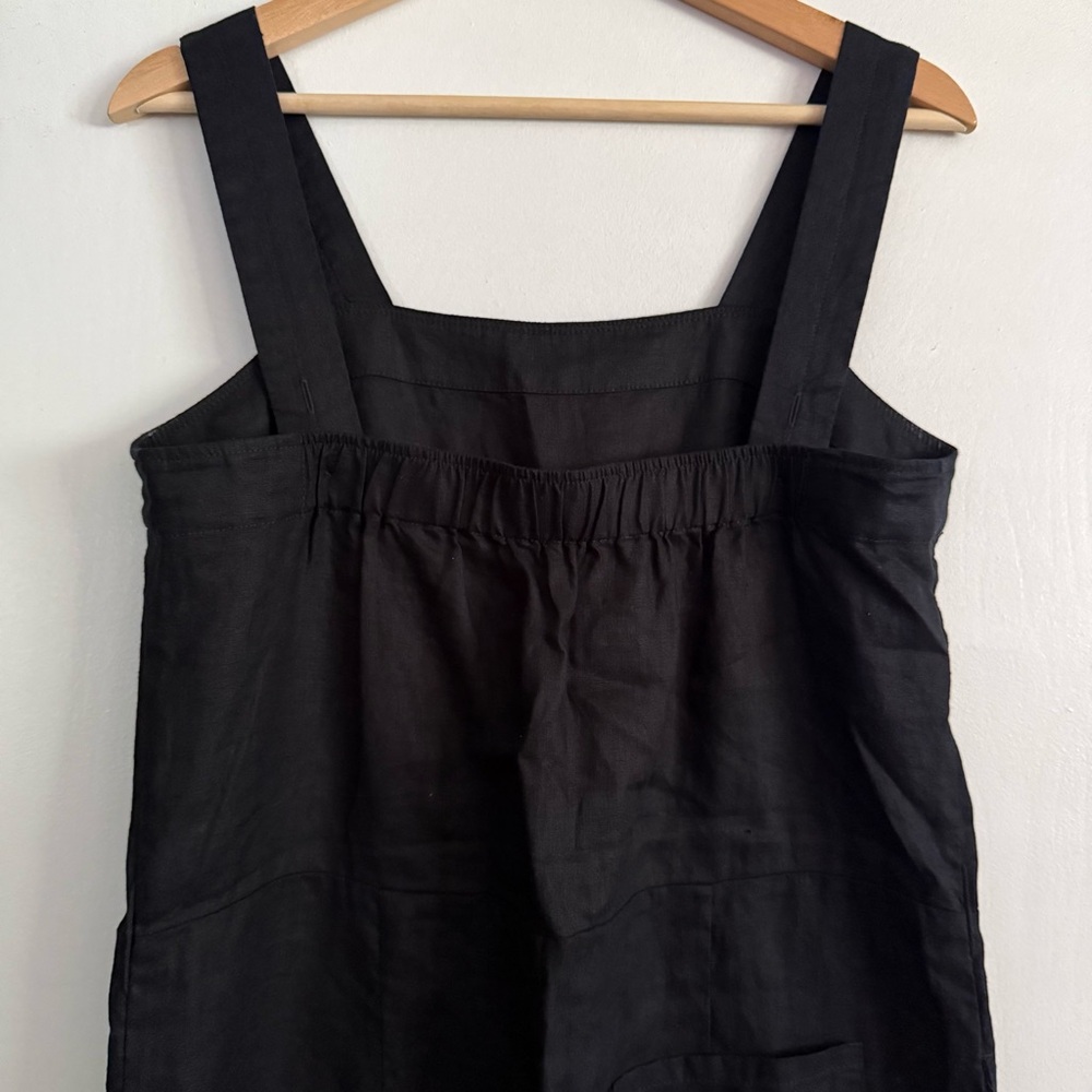NWT Quince 100% European Linen Square Neck Jumpsuit - Small, Black (NO BELT) - Picture 9 of 12